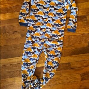 The Children's Place Dinosaur Print Pajama Footies - Blue, Orange, White